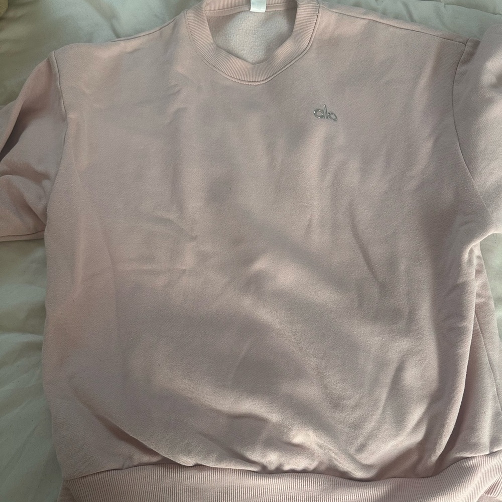 Alo Accolade Sweatsuit in Pink Quartz size small
